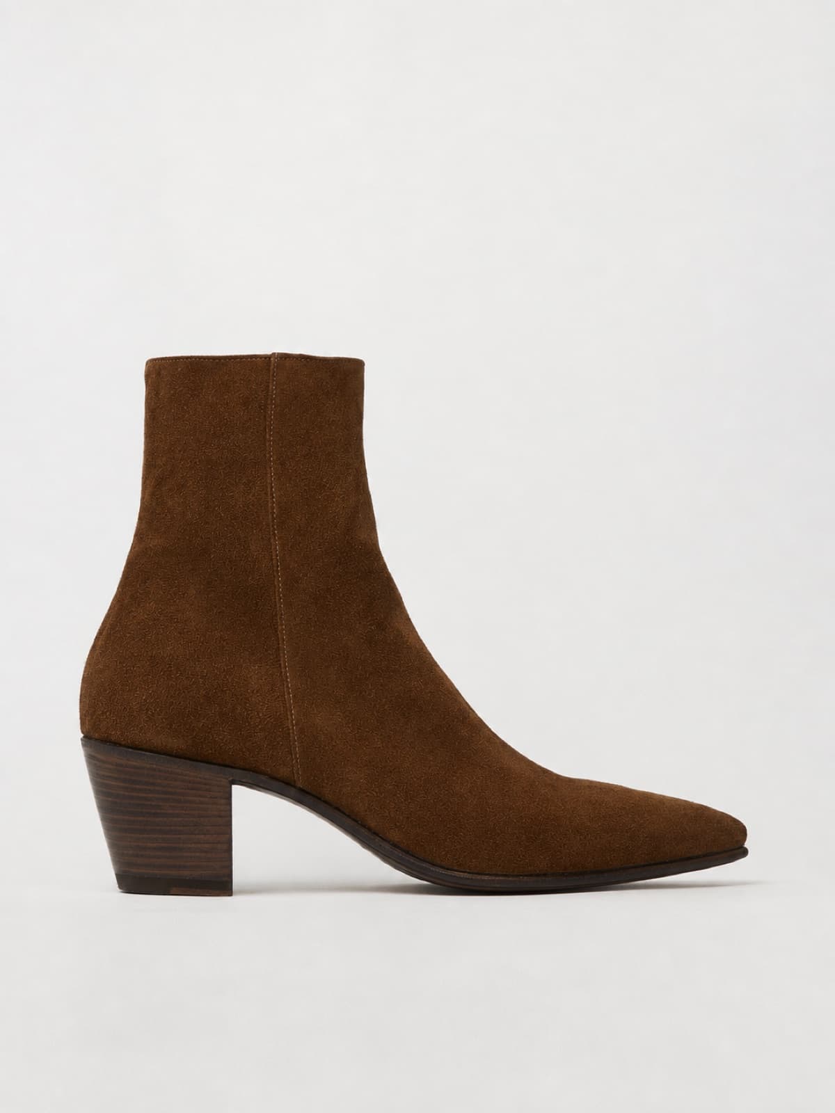 Nico 60mm men's ankle boot in brown suede, product photograph from the live BAGGATTI PARIS store