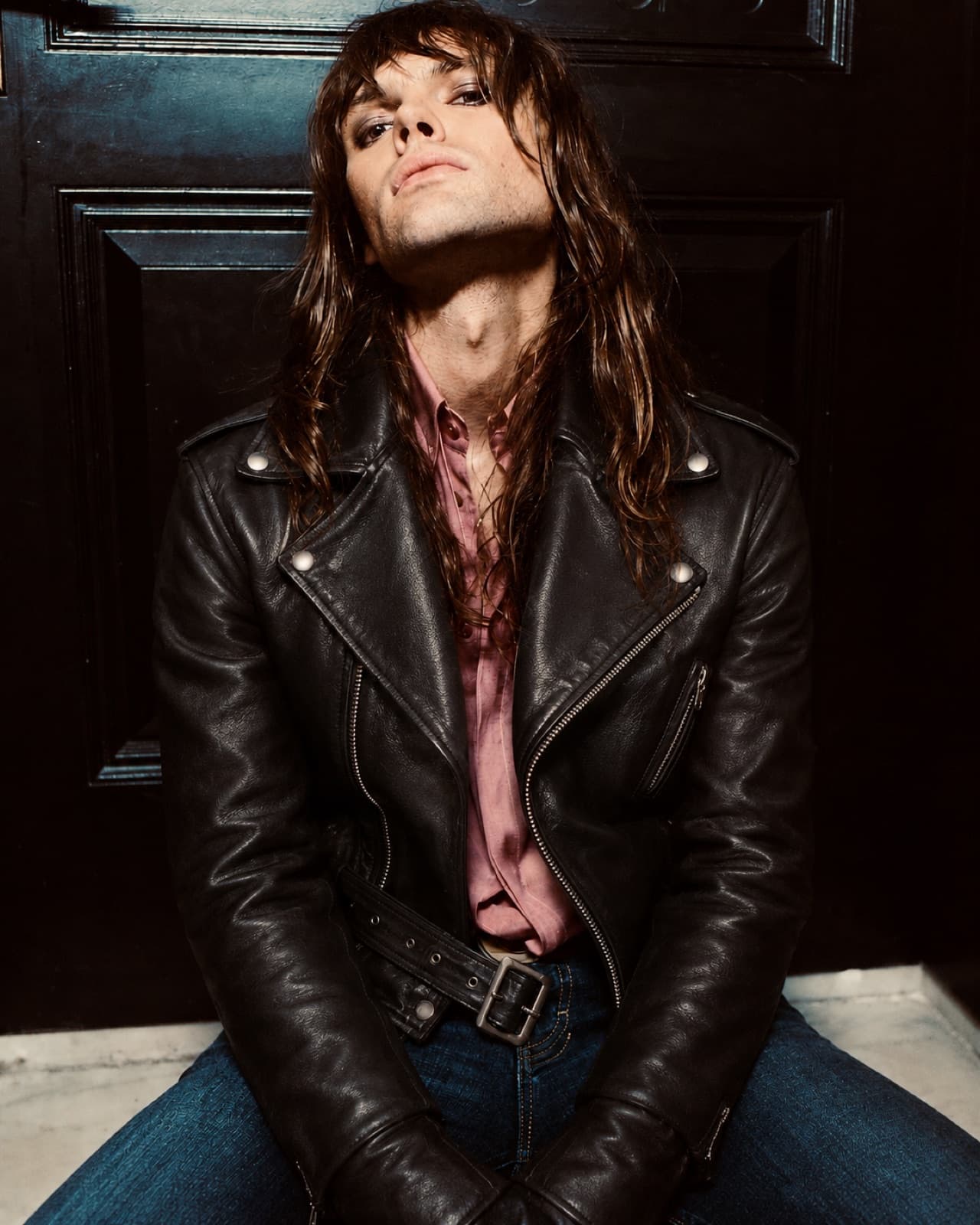 Men's collection entry tile on the live BAGGATTI PARIS store, a campaign photograph of a model in a leather jacket