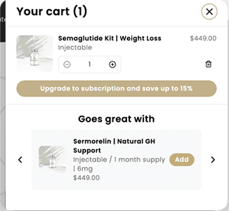 Cart cross-sell recommendations on Limitless Living MD