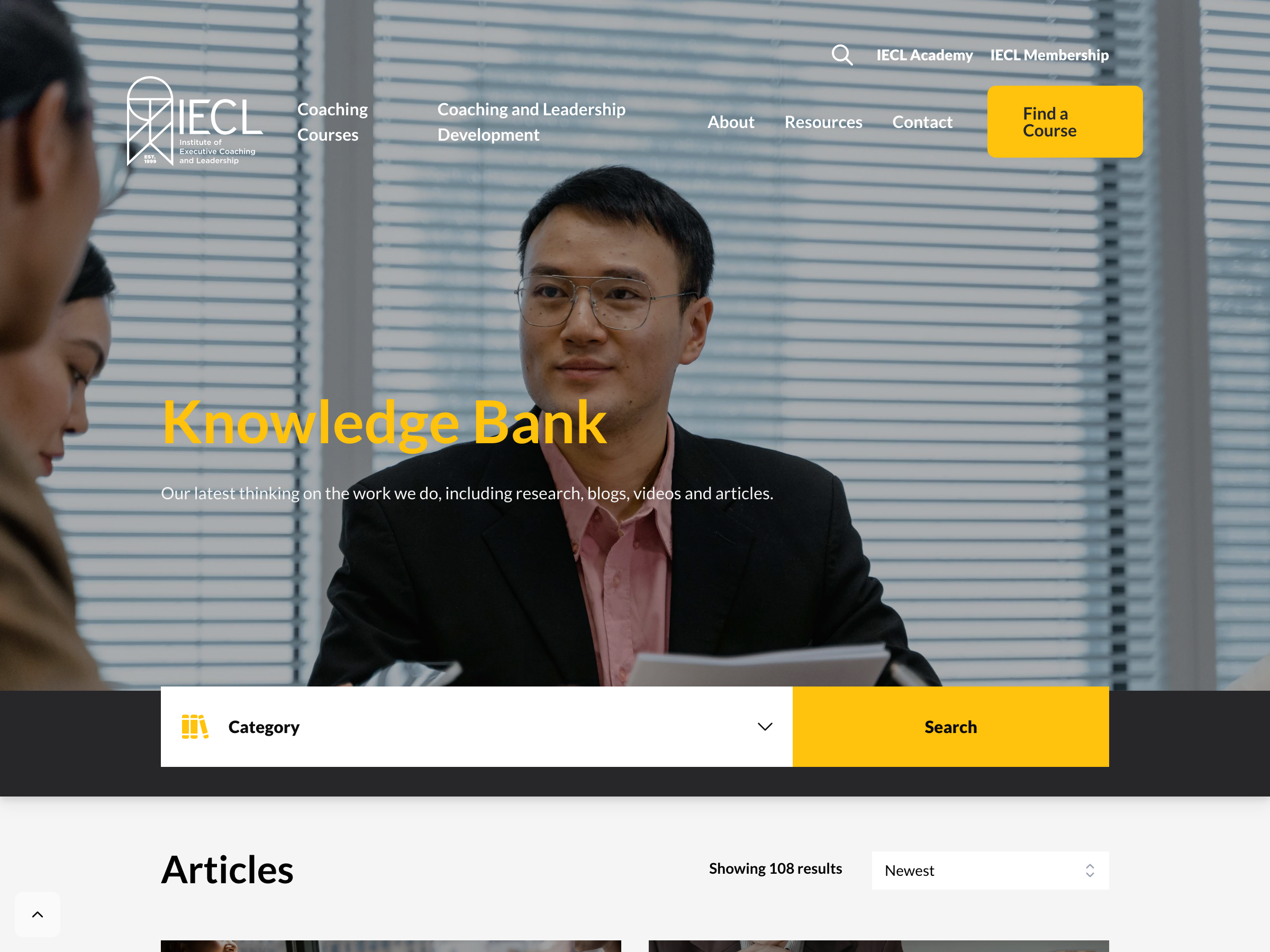 IECL Knowledge Bank: articles, research, and podcasts with category search